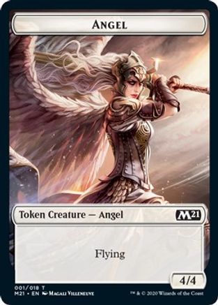 Angel // Saproling Double-sided Token (M21-001) - Core Set 2021 Foil