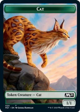 Cat (020) // Zombie Double-sided Token (M21-020) - Core Set 2021 Foil