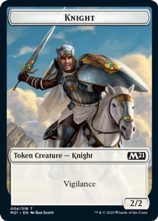 Knight // Pirate Double-sided Token (M21-004) - Core Set 2021 Foil