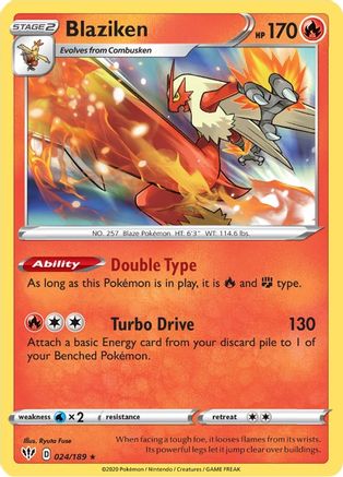Blaziken (024/189) Reverse Holofoil [Darkness Ablaze] - Holo Rare