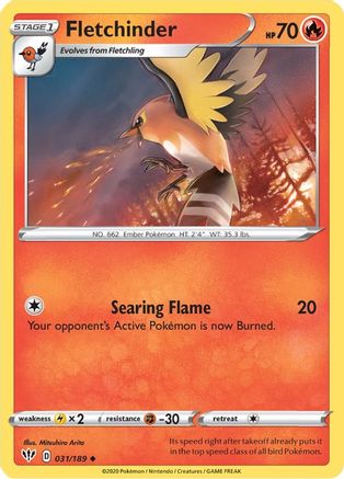 Fletchinder (031/189) Reverse Holofoil [Darkness Ablaze] - Uncommon
