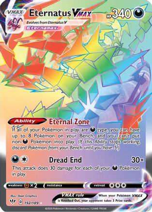 Eternatus VMAX (Secret) (192/189) Holofoil [Darkness Ablaze] - Secret Rare