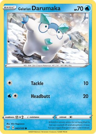 Galarian Darumaka (043/189) Reverse Holofoil [Darkness Ablaze] - Common
