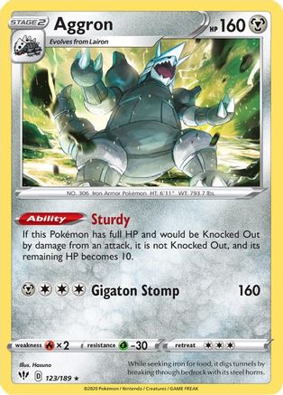 Aggron (123/189) Holofoil [Darkness Ablaze] - Holo Rare