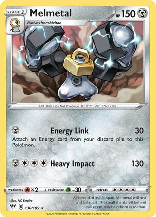 Melmetal (130/189) Reverse Holofoil [Darkness Ablaze] - Rare