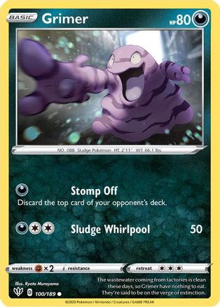 Grimer (100/189) Reverse Holofoil [Darkness Ablaze] - Common