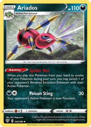 Ariados (103/189) Reverse Holofoil [Darkness Ablaze] - Uncommon