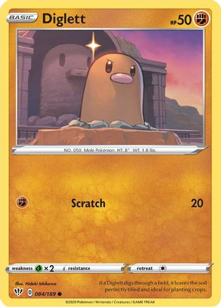 Diglett (084/189) Reverse Holofoil [Darkness Ablaze] - Common