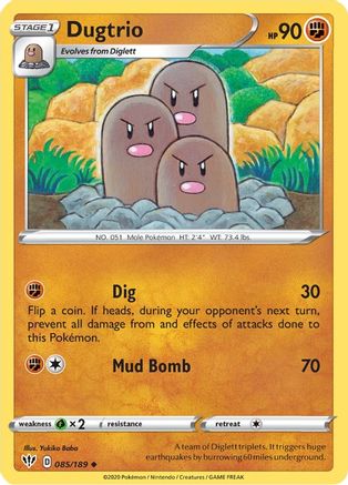 Dugtrio (085/189) Reverse Holofoil [Darkness Ablaze] - Uncommon