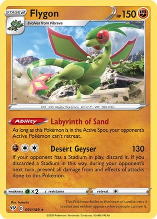Flygon (091/189) Reverse Holofoil [Darkness Ablaze] - Rare