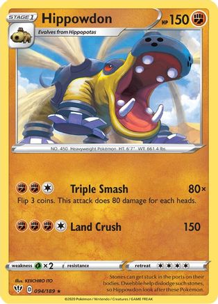 Hippowdon (094/189) Reverse Holofoil [Darkness Ablaze] - Rare