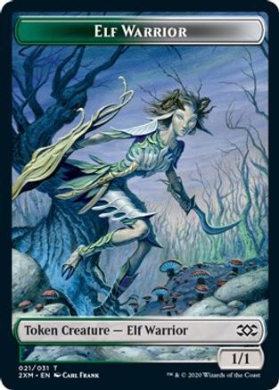 Elf Warrior // Plant Double-Sided Token (2XM-21 // 16) - Double Masters Foil
