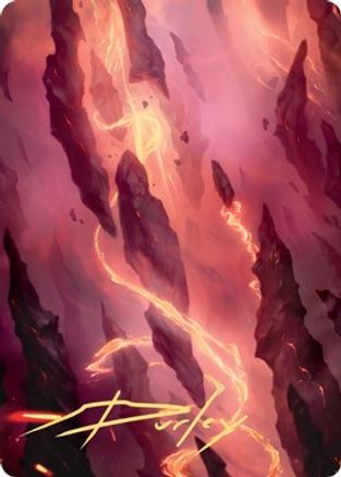 Mountain Art Card (16/81) (Gold-Stamped Signature) (ASZNR-016) - Art Series: Zendikar Rising