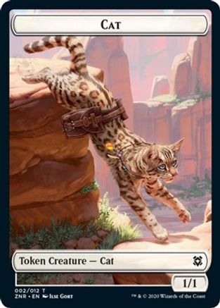 Cat // Construct Double-sided Token (ZNR-) - Zendikar Rising Foil