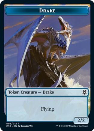 Drake // Goblin Construct Double-sided Token (ZNR-) - Zendikar Rising Foil