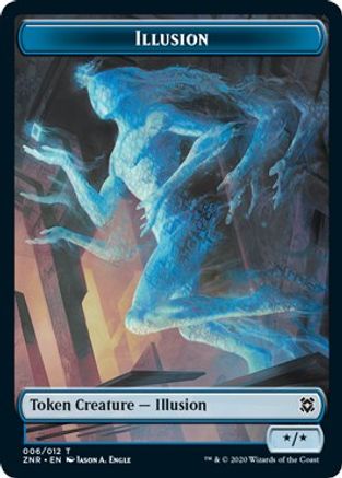 Illusion // Plant Double-sided Token (ZNR-) - Zendikar Rising Foil