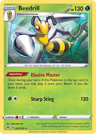 Beedrill (003/185) Reverse Holofoil [Vivid Voltage] - Rare