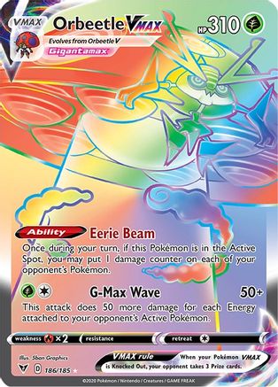 Orbeetle VMAX (Secret) (186/185) Holofoil [Vivid Voltage] - Secret Rare