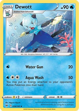 Dewott (034/185) Reverse Holofoil [Vivid Voltage] - Uncommon