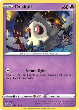 Duskull (069/185) Reverse Holofoil [Vivid Voltage] - Common