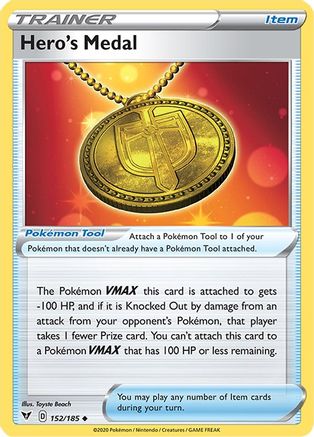 Hero's Medal (152/185) Reverse Holofoil [Vivid Voltage] - Uncommon