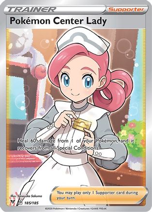 Pokemon Center Lady (Full Art) (185/185) Holofoil [Vivid Voltage] - Ultra Rare