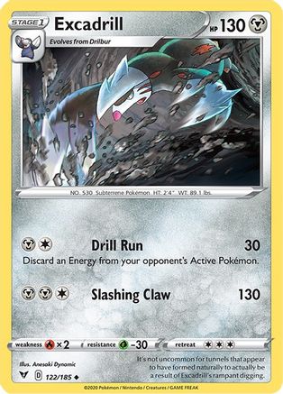 Excadrill (122/185) Reverse Holofoil [Vivid Voltage] - Uncommon