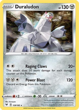 Duraludon (129/185) Reverse Holofoil [Vivid Voltage] - Holo Rare