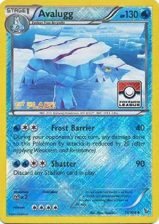 Avalugg (Pokemon League) [1st Place] (31/106) Reverse Holofoil [League & Championship Cards] - Promo