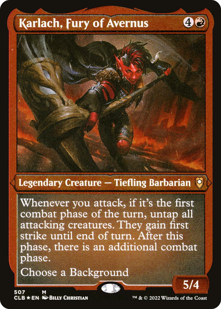 Karlach, Fury of Avernus (Foil Etched) (CLB-507) - Commander Legends: Battle for Baldur's Gate Foil