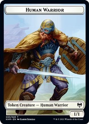Human Warrior // Dragon Double-Sided Token (KHM-3 // 11) - Kaldheim Foil
