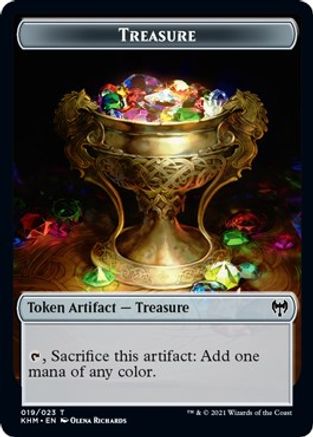 Treasure // Troll Warrior Double-Sided Token (KHM-19 // 16) - Kaldheim Foil