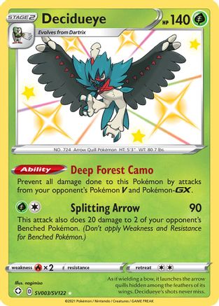 Decidueye (SV003/122) Holofoil [Shining Fates Shiny Vault] - Shiny Holo Rare