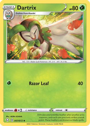 Dartrix (007/72) Reverse Holofoil [Shining Fates] - Uncommon