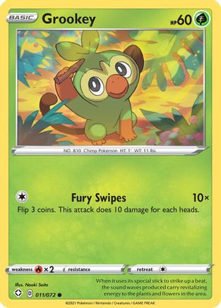 Grookey (011/72) Reverse Holofoil [Shining Fates] - Common