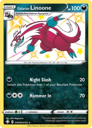 Galarian Linoone (SV079/122) Holofoil [Shining Fates Shiny Vault] - Shiny Holo Rare