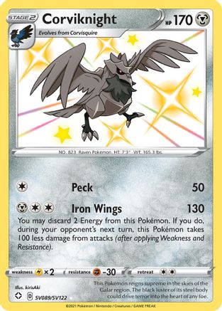 Corviknight (SV089/122) Holofoil [Shining Fates Shiny Vault] - Shiny Holo Rare