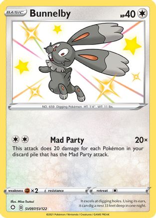 Bunnelby (SV097/122) Holofoil [Shining Fates Shiny Vault] - Shiny Holo Rare
