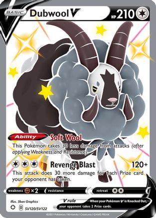 Dubwool V (SV120/122) Holofoil [Shining Fates Shiny Vault] - Shiny Holo Rare
