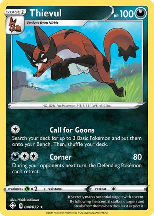 Thievul (048/72) Reverse Holofoil [Shining Fates] - Holo Rare