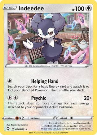 Indeedee (056/72) Reverse Holofoil [Shining Fates] - Holo Rare