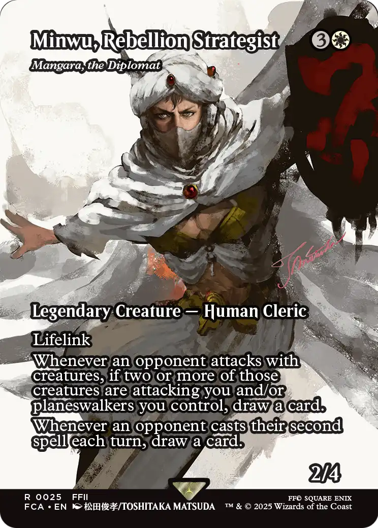 Minwu, Rebellion Strategist - Mangara, the Diplomat (Showcase) (FCA-025) - FINAL FANTASY: Through the Ages / Minwu, Rebellion Strategist (Borderless)