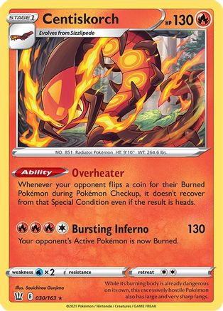 Centiskorch (030/163) Reverse Holofoil [Battle Styles] - Rare