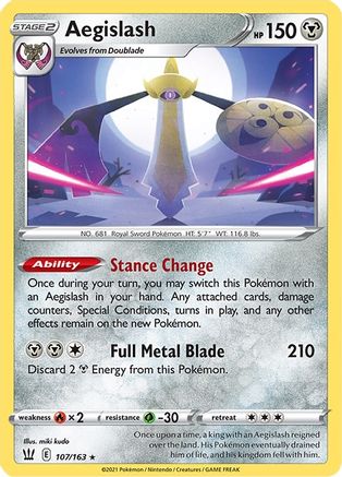 Aegislash (107/163) Holofoil [Battle Styles] - Holo Rare