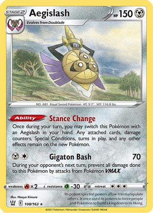 Aegislash (108/163) Reverse Holofoil [Battle Styles] - Rare