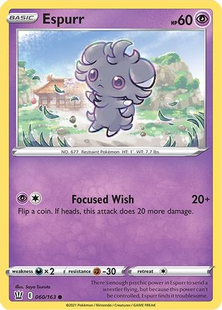 Espurr (060/163) Reverse Holofoil [Battle Styles] - Common