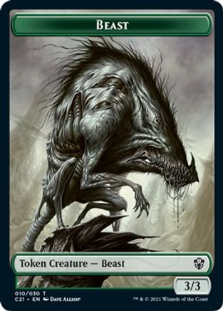 Beast (010) // Fish Double-Sided Token (C21-10 // 3) - Commander 2021