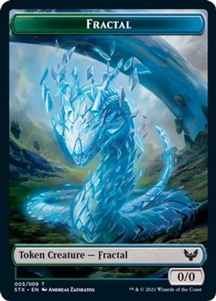Fractal (3) // Treasure (7) Double-sided Token (STX-3 // 7) - Strixhaven: School of Mages Foil