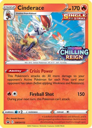 Cinderace (Prerelease) (SWSH112/307) Holofoil [SWSH Sword & Shield Promo Cards] - Promo