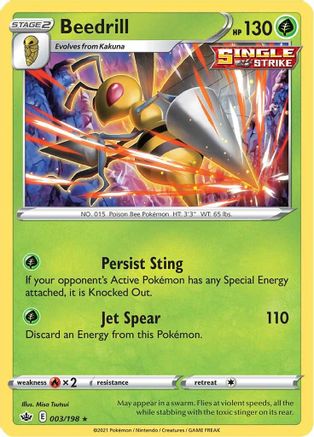 Beedrill (003/198) Reverse Holofoil [Chilling Reign] - Holo Rare